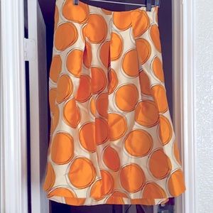 Polk a dot orange and cream skirt